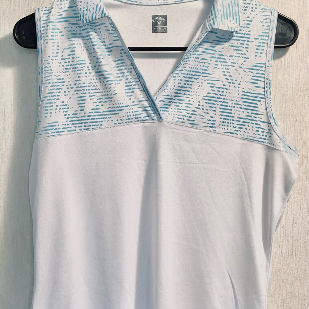 Callaway Sleeveless white/blue polo
